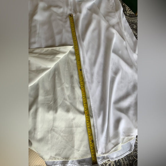 Tobi White Spaghetti Strap Gown with Front Split. Cross Back. - Picture 10 of 13